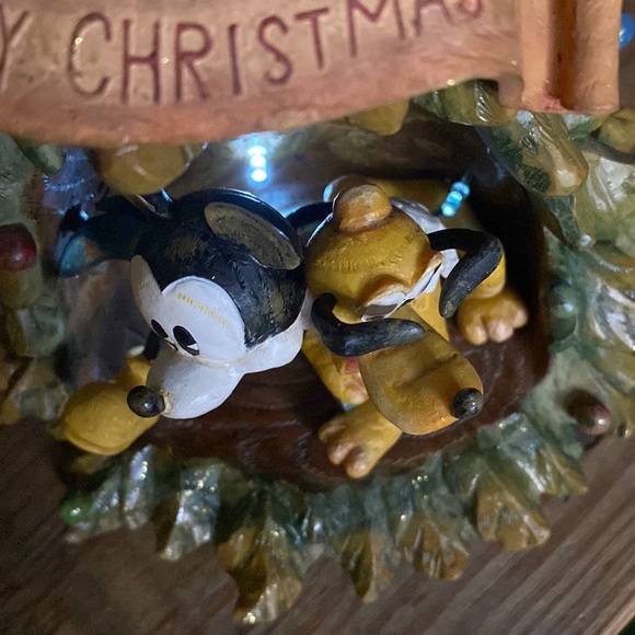 Disney Mickey Mouse and Pluto Lighted Woodland Christmas Tree Carved Wood Style - Picture 11 of 16